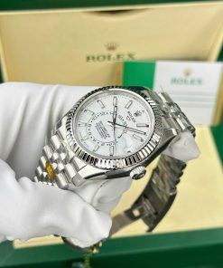 Đồng hồ Rolex Sky-Dweller 326934 Replica 1 1 mặt trắng dây Jubilee 42mm (2)