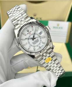 Đồng hồ Rolex Sky-Dweller 326934 Replica 1 1 mặt trắng dây Jubilee 42mm (2)