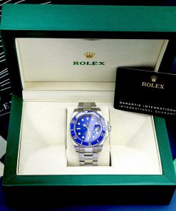 Đồng hồ Rolex Submariner máy cơ Nhật nam mặt xanh blue Fake 11 41mm