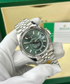 Đồng hồ nam Rolex Sky-Dweller 326934 Replica 11 mặt xanh lá cây dây Jubilee 42mm (2)