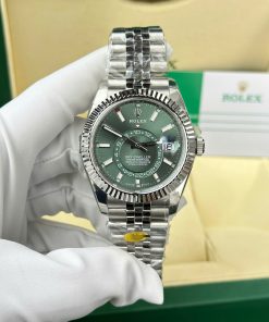 Đồng hồ nam Rolex Sky-Dweller 326934 Replica 11 mặt xanh lá cây dây Jubilee 42mm (2)