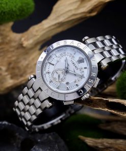 Đồng hồ nam Versace Chronograph dây kim loại Like Auth 43mm