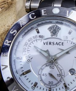 Đồng hồ nam Versace Chronograph dây kim loại Like Auth 43mm