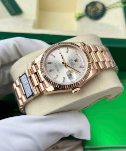 Đồng Hồ Rolex Day-Date 128235 Chế Tác mặt số bạc trọng lượng 158gram nhà máy QF 36mm (2)