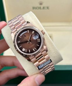 Đồng Hồ Rolex Day-Date 128235 Rep 11 mặt chocolate trọng lượng 158gram nhà máy QF 36mm (2)
