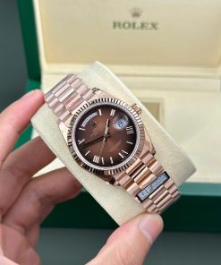 Đồng Hồ Rolex Day-Date 128235 Rep 11 mặt chocolate trọng lượng 158gram nhà máy QF 36mm (2)