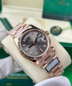 Đồng Hồ Rolex Day-Date 128235 Replica 11 mặt xám trọng lượng 158gram nhà máy QF 36mm (2)