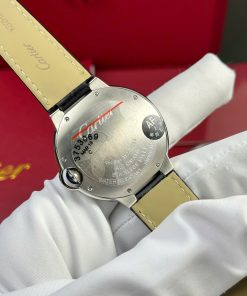 Đồng hồ Cartier Ballon Bleu Rep 11 nam mặt trắng dây da nhà máy AF 36mm (2)