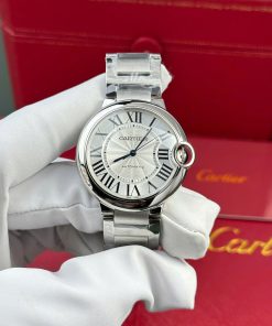 Đồng hồ Cartier Ballon Bleu Replica 1 1 nam mặt trắng dây kim loại nhà máy AF 36mm (2)