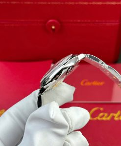 Đồng hồ Cartier Ballon Bleu Replica 1 1 nam mặt trắng dây kim loại nhà máy AF 36mm (2)