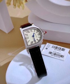Đồng hồ Cartier Cloche De Cartier Nữ Dây Da Đen Dáng Chữ D Fake 11 29mm