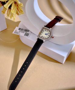 Đồng hồ Cartier Cloche De Cartier Nữ Dây Da Đen Dáng Chữ D Fake 11 29mm