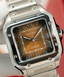 Đồng hồ Cartier Santos Rep 11 cao cấp nữ mặt nâu nhà máy BV 35mm (2)