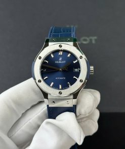 Đồng hồ Hublot Classic Fusion Titanium Rep 1 1 mặt xanh blue nhà máy JJF 38mm (2)