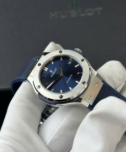 Đồng hồ Hublot Classic Fusion Titanium Rep 1 1 mặt xanh blue nhà máy JJF 38mm (2)