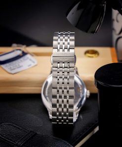 Đồng hồ Longines Record mặt trắng cọc số la mã dây kim loại Fake 11 40mm