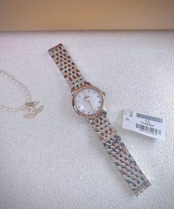 Đồng hồ Omega De Ville nữ demi dây kim loại mặt xà cừ Fake cao cấp 27 (4)