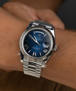 Đồng hồ Rep 11 Rolex Day-Date 228239 mặt xanh cọc số la mã trọng lượng 186gram QF 40mm (2)