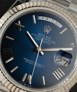 Đồng hồ Rep 11 Rolex Day-Date 228239 mặt xanh cọc số la mã trọng lượng 186gram QF 40mm (2)