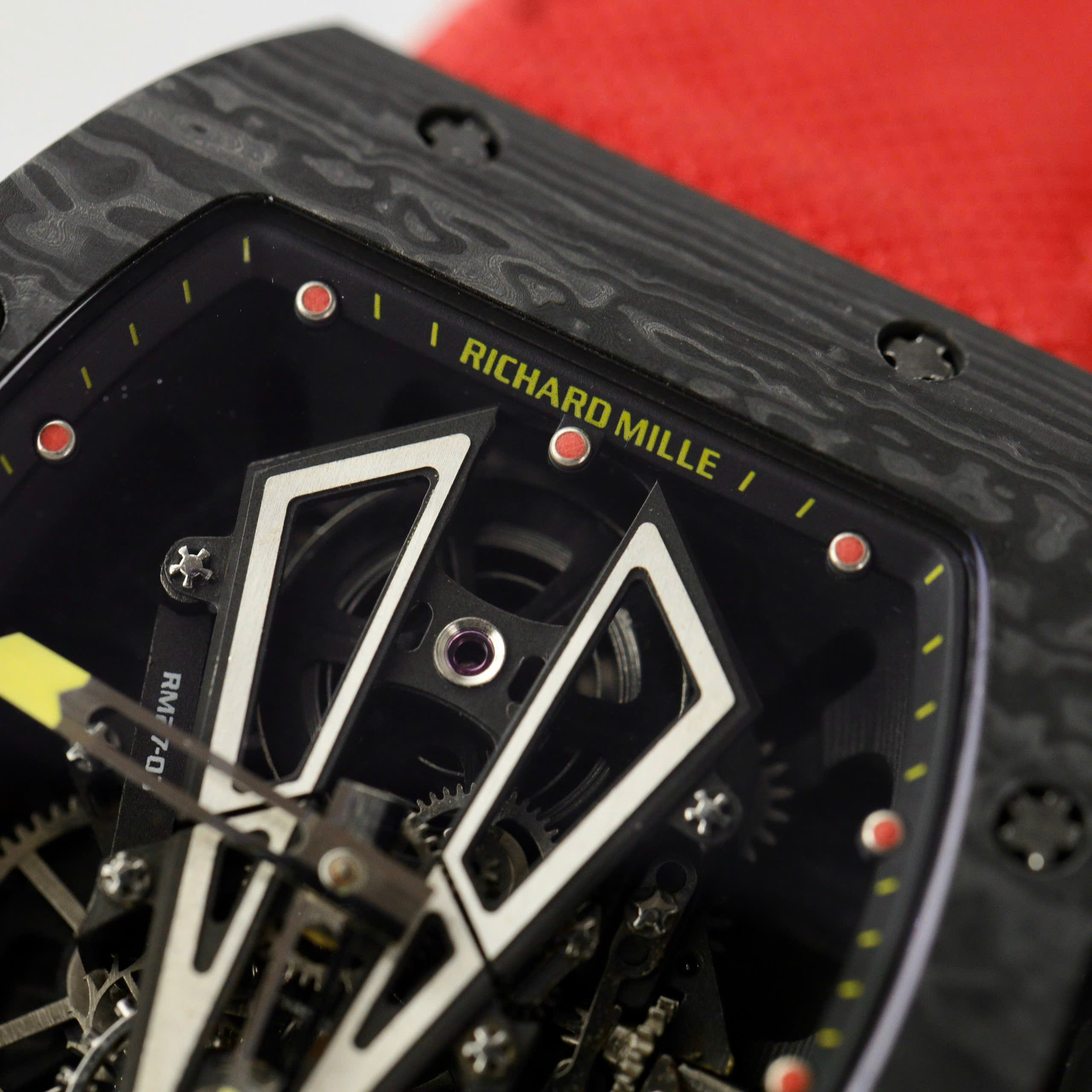 Đồng hồ Richard Mille RM27-03 Tourbilon Rep 11 cao cấp vỏ carbon 44mm (7) Đồng hồ Richard Mille RM27-03 Tourbilon Rep 11 cao cấp vỏ carbon 44mm (2)