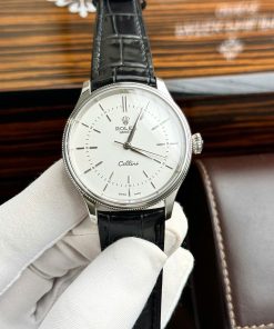 Đồng hồ Rolex Cellini mặt trắng dây da Rep 11 cao cấp 39mm (2)