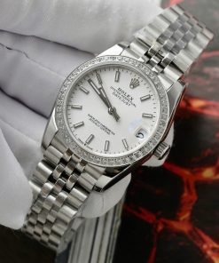 Đồng hồ Rolex DateJust Rep 11 cao cấp nữ mặt trắng cọc số dạ quang GSF 31mm (2)