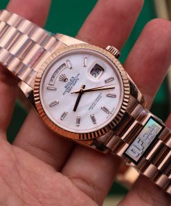 Đồng hồ Rolex Day-Date 128235 Replica 11 mặt số khảm xà cừ trọng lượng 158gram nhà máy QF 36mm (2)