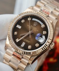 Đồng hồ Rolex Day-Date Fake 11 Cao Cấp mặt chocolate nhà máy EW 36mm (2)