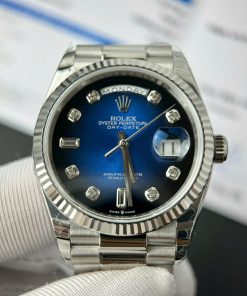 Đồng hồ Rolex Day-Date Fake 11 cao cấp mặt xanh blue nhà máy EW 36mm (2)