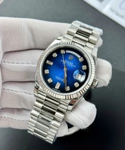 Đồng hồ Rolex Day-Date Fake 11 cao cấp mặt xanh blue nhà máy EW 36mm (2)