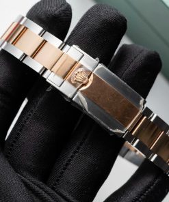 Đồng hồ Rolex Yacht-Master demi vàng hồng mặt số nâu Rep 11 cao cấp Clean factory 40mm (2)