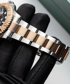 Đồng hồ Rolex Yacht-Master demi vàng hồng mặt số nâu Rep 11 cao cấp Clean factory 40mm (2)
