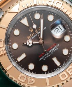 Đồng hồ Rolex Yacht-Master demi vàng hồng mặt số nâu Rep 11 cao cấp Clean factory 40mm (2)