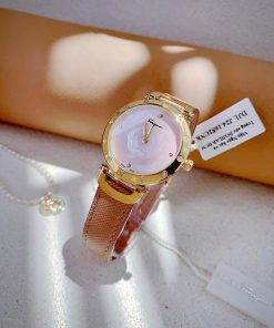 Đồng hồ Salvatore Feragamo nữ họa tiết bông hoa viền Moissanite Like Auth 34mm