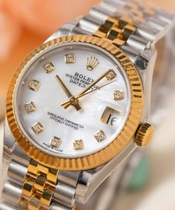 Đồng hồ nữ Rolex DateJust Rep 11 Cao Cấp mặt khảm xà cừ 31mm (2)
