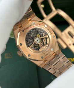 Đồng hồ Audemars Piguet Royal Oak 15407 Skeleton dial Replica 11 mạ vàng hồng 41mm (2)