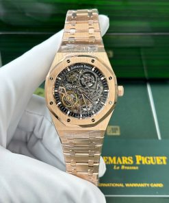 Đồng hồ Audemars Piguet Royal Oak 15407 Skeleton dial Replica 11 mạ vàng hồng 41mm (2)