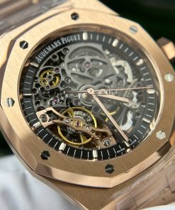 Đồng hồ Audemars Piguet Royal Oak 15407 Skeleton dial Replica 11 mạ vàng hồng 41mm (2)