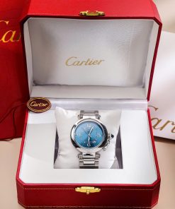 Đồng hồ Cartier Pasha De Cartier nam xanh Blue máy Nhật Fake giá rẻ 41mm