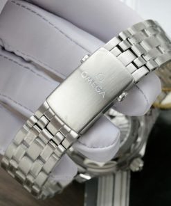 Đồng hồ Fake 11 Omega Seamaster nam mặt trắng dây kim loại 42mm (2)