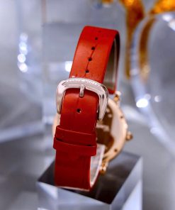 Đồng hồ Franck Muller Opera Infinity Ronde Đính Đá Dây Da Đỏ Fake Cao Cấp 37mm