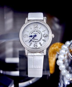 Đồng hồ Franck Muller Opera Infinity Ronde Đính Đá Dây Da Trắng Fake Cao Cấp 37mm