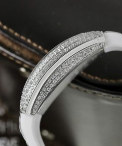 Đồng hồ Franck Muller V32 Replica 11 màu trắng mặt hoạ tiết hoa 36mm (2)