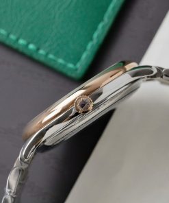 Đồng hồ Longines Fake Thụy Sỹ demi vàng hồng mặt đen 38 (1)