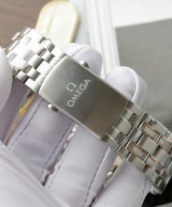 Đồng hồ Omega Seamaster Fake 11 Thuỵ Sỹ demi vàng hồng mặt đen 42mm (2)