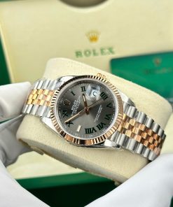 Đồng hồ Rolex DateJust 126231 mặt số wimbledon màu demi vàng hồng nhà máy VS 36mm (2)