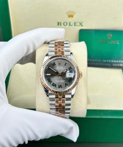 Đồng hồ Rolex DateJust 126231 mặt số wimbledon màu demi vàng hồng nhà máy VS 36mm (2)