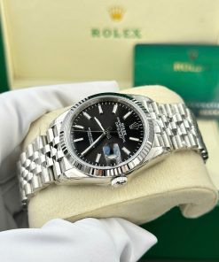Đồng hồ Rolex DateJust 126234 Chế Tác mặt đen cọc số dạ quang nhà máy VS 36mm (2)