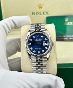 Đồng hồ Rolex DateJust 126234 Replica 11 mặt nếp gấp màu xanh blue nhà máy VS 36mm (2)