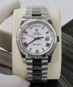 Đồng hồ Rolex Day-Date Fake 1 1 mặt trắng cọc số la mã nhà máy EW 40mm (2)